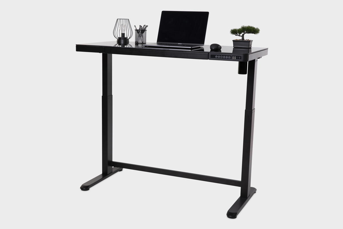 Homii All-in-One-Glass-Top-Standing-Desk-Heighrt-Adjustable