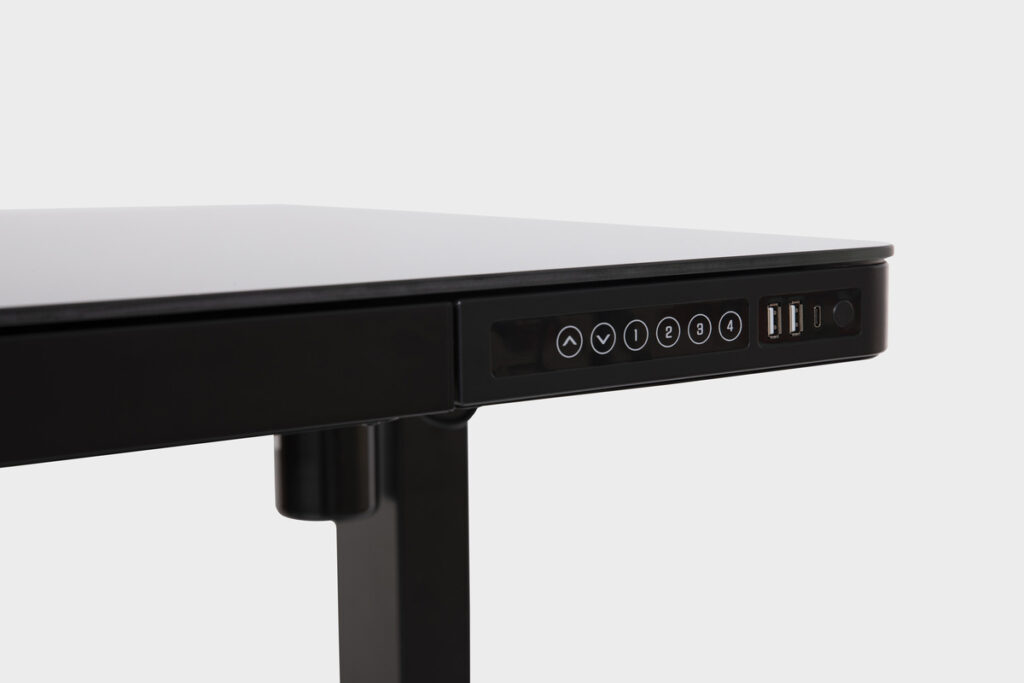 Homii All-in-One-Glass-Top-Standing-Desk-Height-Adjustable-Buttons