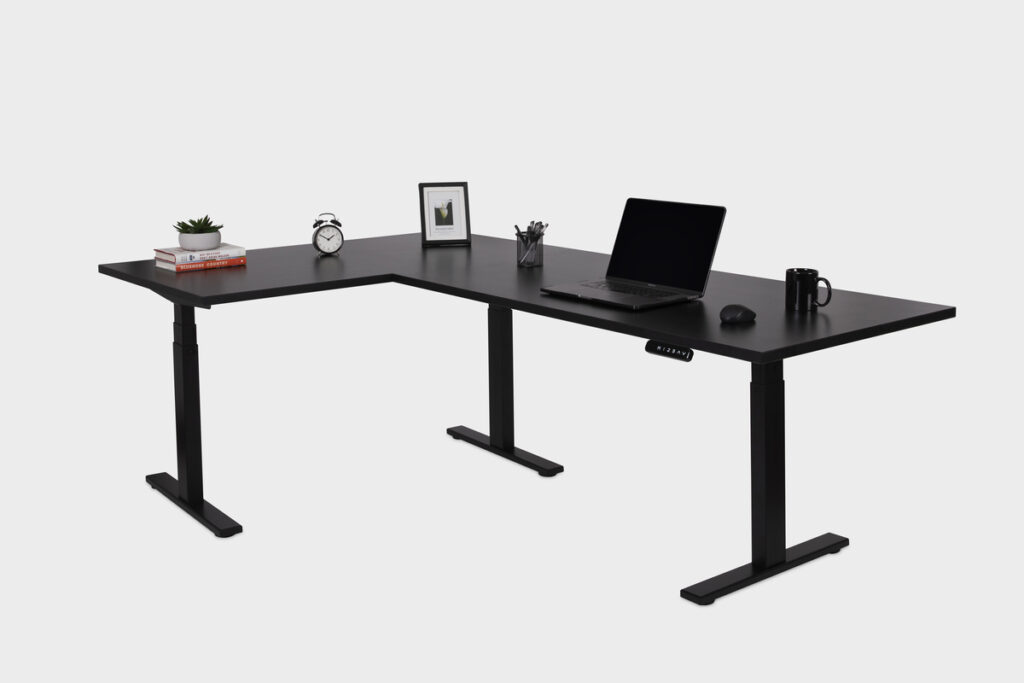 The Flexii (Frame Only) – Three Motor L Shaped Standing Desk